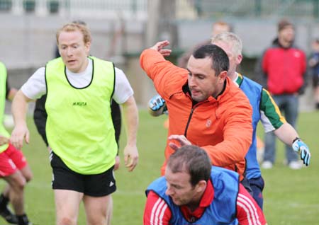 Aodh Ruadh's adult footballers hard at it.