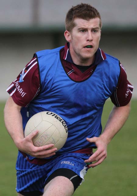 Aodh Ruadh's adult footballers hard at it.