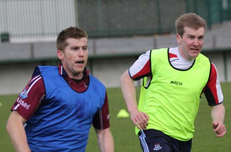 Aodh Ruadh's adult footballers hard at it.