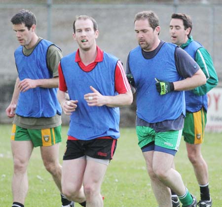 Aodh Ruadh's adult footballers hard at it.