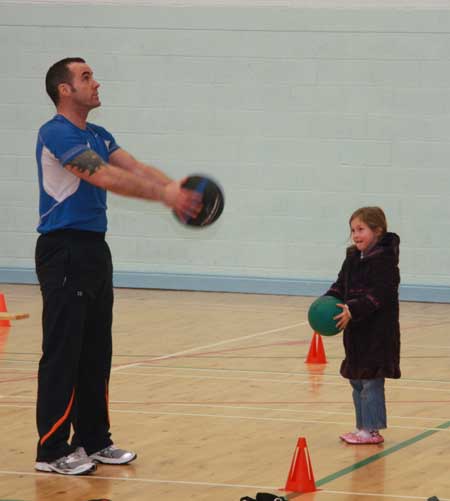 Action from the strength and conditioning workshop.