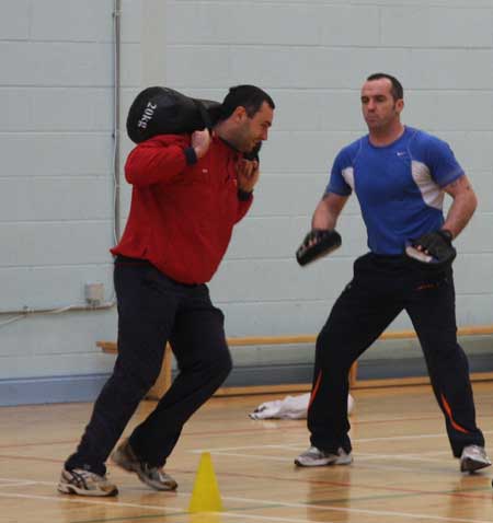 Action from the strength and conditioning workshop.