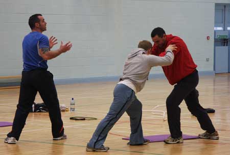 Action from the strength and conditioning workshop.