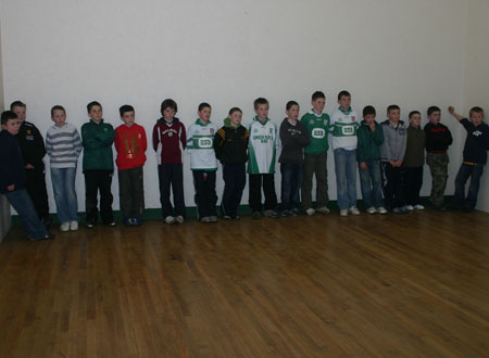 Aodh Ruadh under 12 hurlers listen to Alan Kerins, Galway senior hurling star, after the interprovincial games in Ballybofey on Saturday 20th October.