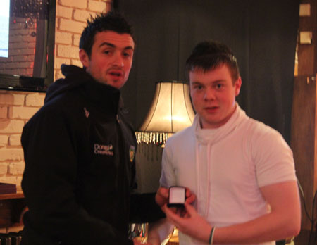 Pictures from the under 16 medal presentations in Dicey Reilly's.