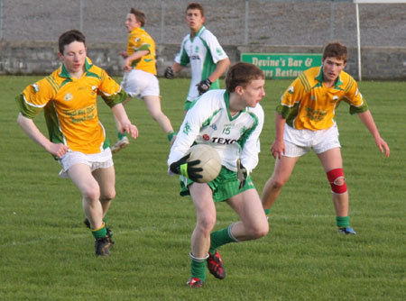 Action from the Aodh Ruadh v Naomh Columba minor game.