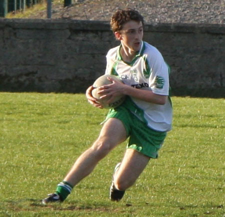 Action from the Aodh Ruadh v Naomh Columba minor game.