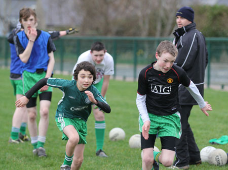 Action from the under 16 training.